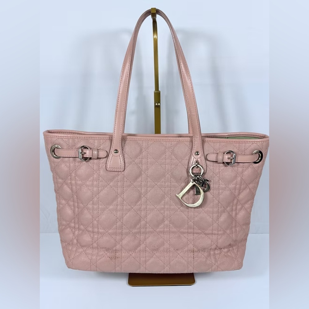 Christian Dior Tote Pink Bag with Charm Accents